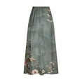 thumbnail image 5 of Mqqzkk Womens Plus Size Skirt Flower Graphic Print Midi Skirts Long Pleated High Waisted A Line Skirts With Side Pockets, 5 of 5