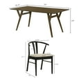 thumbnail image 2 of Roundhill Furniture Lavin Modern 5-Piece Dining Set, Walnut Finished Dining Table with 4 Wishbone Chairs, 2 of 16