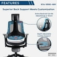 thumbnail image 5 of Techni Mobili Lux Ergonomic Executive Office Chair with Adjustable Lumbar Support & Height Adjustable Reclining Backrest RTA-1818C-GRY, 5 of 16