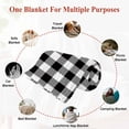 thumbnail image 6 of Black and White Checkered Throw Blanket, Flannel Fleece Blanket with Striped Design for Couch, Farmhouse Buffalo Plaid Soft Breathable All Season Plush Blankets for Sofa Office Car Seat 40"x60", 6 of 9