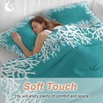 thumbnail image 5 of Aqua Coastal Coral Bedding 3 Piece Duvet Cover Set California King, White Ocean Marine Sea Nautical Beach Soft Microfiber Comforter Cover with Zipper Closure & Pillowcases, FadeResistant Quilt Cover, 5 of 9