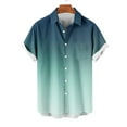 thumbnail image 3 of VSSSJ Mens Short Sleeve Gradient Shirts Summer Casual Button Down Lapel Beach Shirt Loose Fashion Tropical Vacation Hawaiian Shirts Mint Green L, 3 of 4