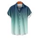 thumbnail image 3 of Camisas de Manga Corta de Botón para Hombre, Blusa de Moda Casual de Impresión de Gradiente de Cuello de Vuelta Hecha de 95% Poliéster 5% Spandex para el Verano, Camisas de Verano para Hombre, 3 of 4