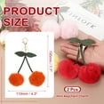 thumbnail image 2 of 2pcs Pom Pom Keychain, Fluffy Keychain Cute Fur Ball Key Chains Cherry Bag Charm Fake Rabbit Fur for Girls Backpacks Keys Women Purse Gift, Orange, 2 of 6