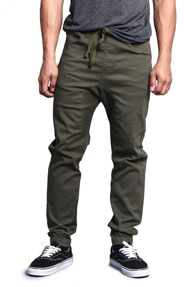 Victorious Mens Drop Crotch Jogger Twill Pants