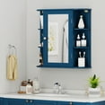 thumbnail image 2 of Gymax Multipurpose Mount Wall Surface Storage Cabinet Mirror for Bathroom Blue, 2 of 10