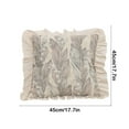 thumbnail image 3 of Vfedsrsge 23x23 Inch Beige Ruffled Pillow Cover - Floral Decorative Throw Pillow for Sofa Living Room, Soft Polyester Easy Wash Cushion Cover, Holiday Gift Decor, 3 of 6