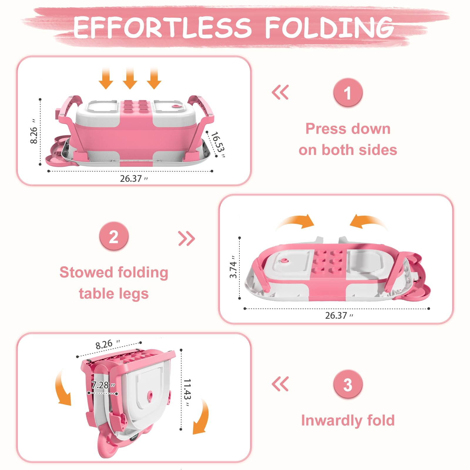 Collapsible Baby Bathtub with Thermometer and Floating Cushion, Foldable Tub Set for Infants to Toddlers