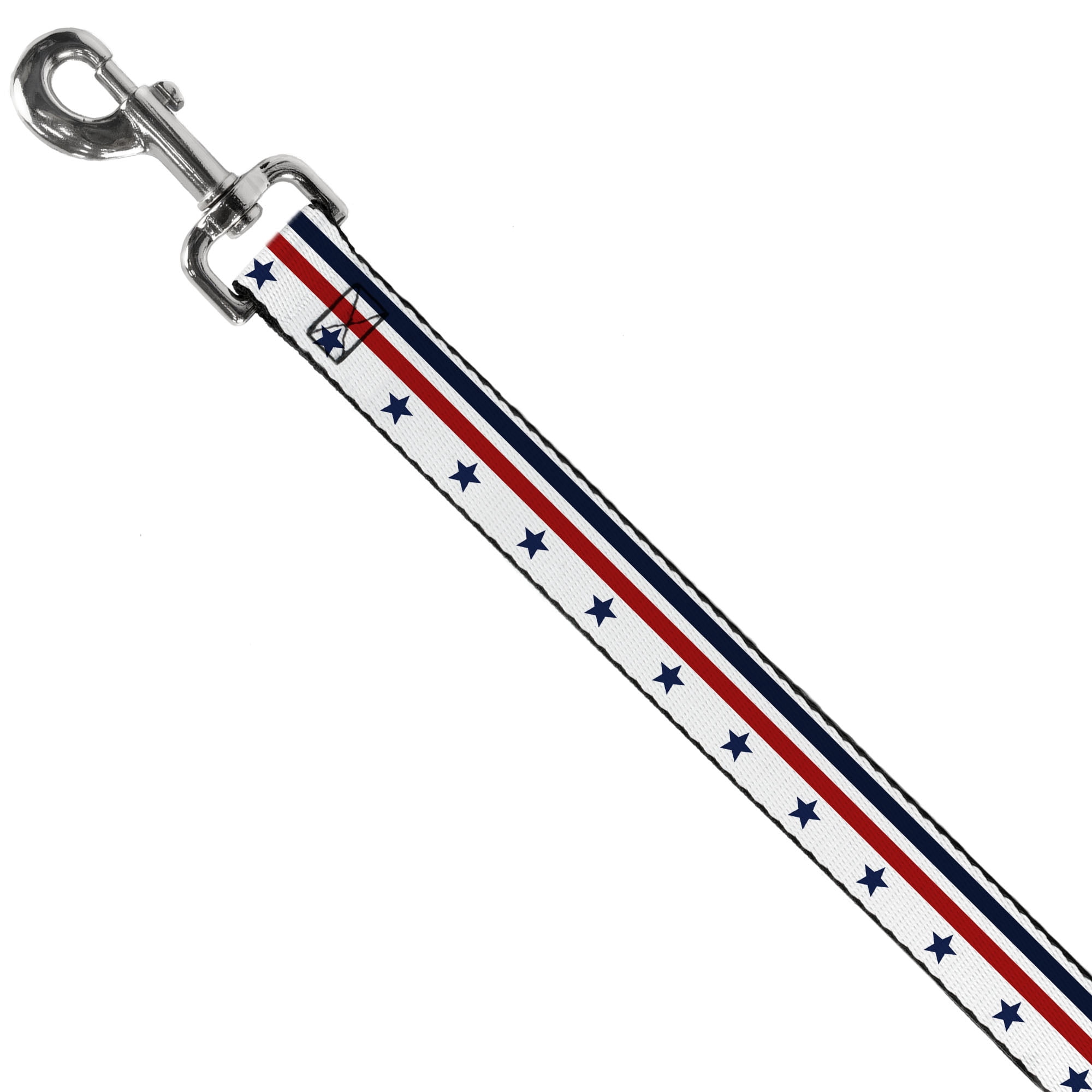 Buckle-Down Pet Leash, Dog Leash, Americana Stars Stripes White Blue Red, 6 Feet Long 1.0 Inch Wide