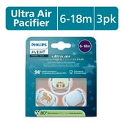Philips Avent Ultra Air Pacifier 6-18M, Leopard / Sleeping Tiger, Day+Night 3 Pack, SCF087/29