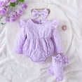 thumbnail image 2 of Kogui Going Home Outfit Baby Girl Winter Baby Girl Fall Outfits Newborn Infant Cutest Romper Shirt Pants Hat 3Pcs Clothes Set 0 3 6 9 12 18 24 Months (Purple,0-3 Months), 2 of 9