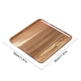 thumbnail image 3 of Linnome Solid Wood Serving Tea Tray Natural Brown Wooden Platter Raised Lip Cup Snack Fruit Display Board For Living Room Decor, 3 of 6