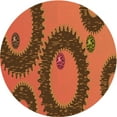 thumbnail image 1 of Ahgly Company Tapis Rond Lavable en Machine Intérieur Transitionnel Orange, 8 Pieds Rond, 1 of 7