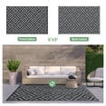 thumbnail image 2 of DEORAB Outdoor Rugs Waterproof Plastic Straw Mat 6'x9' Reversible for RV Patio Deck Beach Black & Gray, 2 of 6