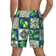 thumbnail image 3 of Kdxio Lemon And Leaves Print Men'S Swim Trunks With Compression Liner 7 Inch Inseam Quick Dry Swim Shorts, 3 of 7