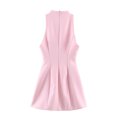 thumbnail image 5 of ZHOGXU Fashion Womens Bodycon Short Dresses Solid Color Stand Collar Sleeveless Fitted Cutout Detail Beach Vacation Outfit, 5 of 7