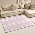 thumbnail image 2 of SKYSONIC Lightweight Soft Area Rugs White Bear On Pink Floor Mat for Kids Playing Room Hardwood Floor Living Room Nursery Rugs, 60x39 in, 2 of 6