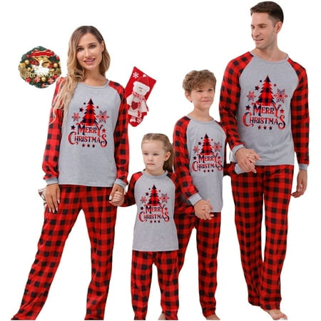 

QWERTYU Christmas Pajamas for Family Matching Pjs Festival Holiday Xmas Matching Pjs for s Kids Red 18