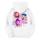 thumbnail image 4 of Moonsky Sudadera con capucha y cordón HUNTRX, estampado de grupo de chicas coreanas, jersey corto, suave y cómodo, top de manga larga para primavera y otoño. Blanco 160, 4 of 5