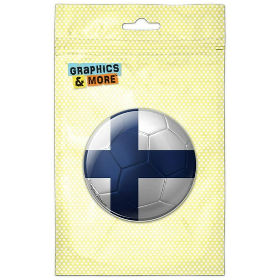Finland Flag Soccer Ball Futbol Football Pinback Button Pin Badge