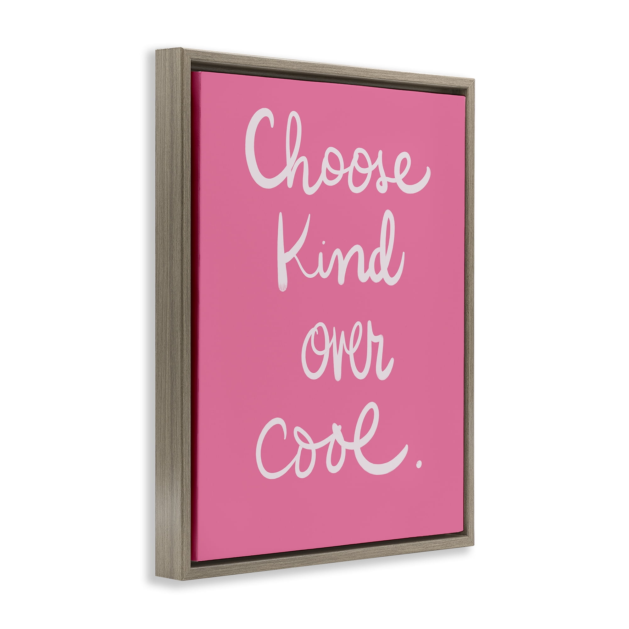 Stupell Industries Choose Kind Over Cool Typography Painting Brown Floater Framed Art Print Wall Art, 25 x 31