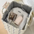 thumbnail image 3 of Quilted Laundry Basket Floral Storage Basket Cute Fabric Laundry Baskets Large Boho Foldable Hamper (Floral09), 3 of 11