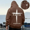 thumbnail image 3 of Jesus Hoodie for Men Cross Letter Print Comfy Hooded Sweatshirt Long Sleeve Loose Fit Casual Streetwear Men's Fashion Hoodies Sweatshirts, 3 of 7