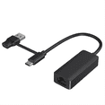 thumbnail image 1 of 2-in-1 1000Mbps Network Card USB Type-C to RJ45 Adapter USB 3.0 Network Card Converter for PC Laptop,1 * Type-C to RJ45 Adapter,Black, 1 of 7