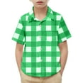 thumbnail image 2 of Bxsruta Shirts for Kids, Children's Classic Plaid School Uniform Shirt, Chest Pocket Collared Top, 2 of 7