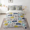 thumbnail image 2 of Homewish Cute Cartoon Car 7pcs Bedding Comforter Set,Toy Car Queen Bedding Sets,Blue Yellow Gray Queen Sheet Sets For Boys Kids,Ultra Soft Home Decor Reversible, 2 of 8