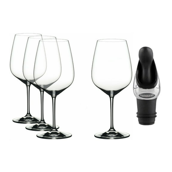 Riedel Extreme Cabernet Glasses Value Gift Pack (4-Pack) with Wine Pourer with Stopper
