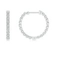 thumbnail image 2 of ANGARA Natural Diamond Hoop Earrings in 14K White Gold for Women (Size-1.4mm| Color-H| Clarity-SI2) | April Birthstone, Anniversary, Jewelry Gift for Women | Natural Diamond Earrings, 2 of 7