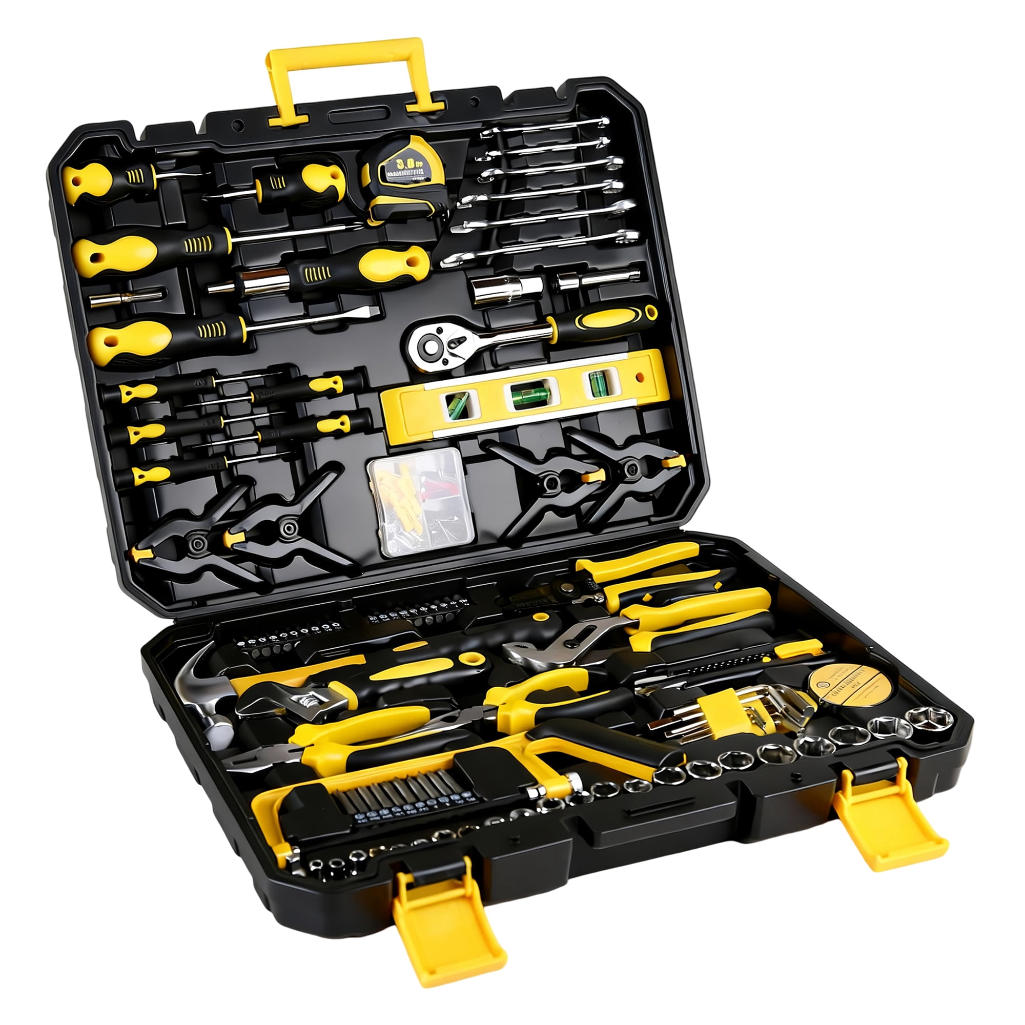266-Piece Mechanics Tool Set with Durable Storage Case,eavy Duty Hand Tool Kit for Home Repair,Garage,Car,Truck,Yellow
