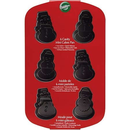 Wilton Non-Stick 6-Cavity Mini Cake Pan, Snowman 2105-0574