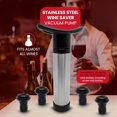 thumbnail image 2 of Bomba hermética para ahorrar vino con juego de 4 tapones de vacío. Conservador de vino y eliminador de aire con tapones selladores para esclusas de aire. Sistema de preservación, 2 of 5