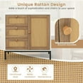 thumbnail image 2 of Resenkos Rattan Sideboard Buffet Cabinet with 1 Door and 3 Drawers-White, Organizer Hallway Entryway Cabinet for Living Room Kitchen, 2 of 5