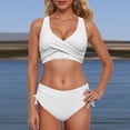 thumbnail image 4 of YuYuBao Women Swimsuits Bikinis Two Piece Retro Ruched Push Up Padded Top High Waist Bottom Bikini Beach Bathing Suits, 4 of 6