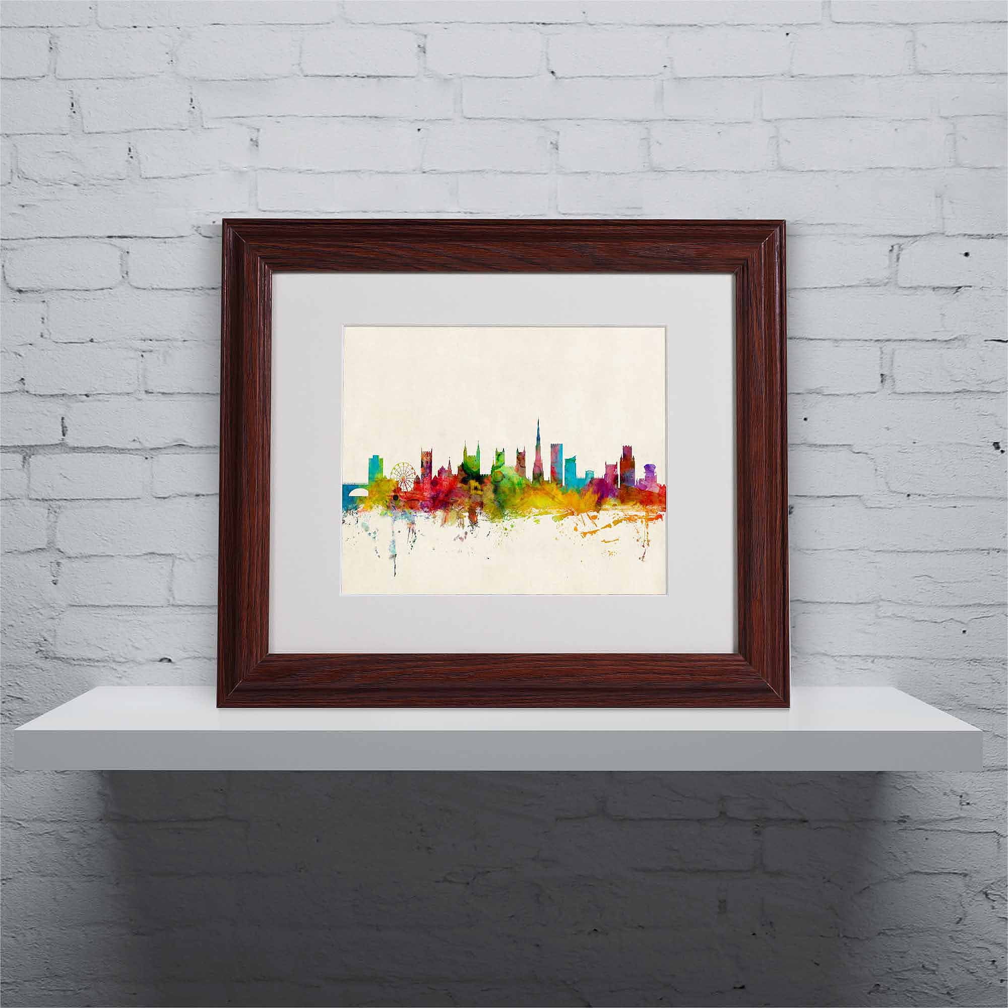 Trademark Fine Art "Bristol England Skyline III" Canvas Art by Michael Tompsett, Wood Frame