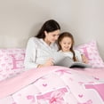 thumbnail image 5 of Homewish Bow-Tie Initial Alphabet H Bedding Comforter Set 2pcs for Adults Female Girls,Letter Monogrammed H Twin Comforter Sets Microfiber,Cartoon Bow Love Heart Breathable Bedding Set, 5 of 8