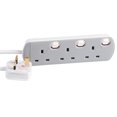 thumbnail image 1 of PRO ELEC - 3 Way Extension Lead, 1m Individually Switched, 1 of 1