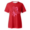 thumbnail image 4 of TSADFHJI Hauts de Vacances pour Femmes T-Shirt Imprimé à Manches Courtes Col Rond Blouse TTTG Rouge, 4 of 5