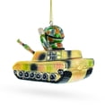 thumbnail image 3 of Santa the Tank Commander Glass Christmas Ornament, 3 of 5