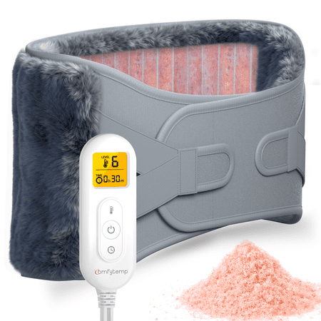 Comfytemp Wearable Electric Heating Pad for Back Waist Abdomen, Soft Weighted Heating Pad with 6 Heat Settings and 7 Timers