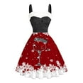 thumbnail image 4 of Daznico Décorations de Noël, Robe de Soirée Formelle Élégante avec Imprimé en Verre Unique et Design de Col Spécial pour Tenue de Fête pour Femmes, 4 of 4