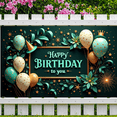 thumbnail image 3 of Decorative Design Banner Colorful Balloons Floral Elements Event Banner for Birthday Party Celebration Holiday, 3 of 8