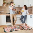 thumbnail image 7 of Flowers Kitchen Rugs Set of 2 Non Slip Floor Foam Mat Cushioned Soft Waterproof Carpet Runner for Dining Room Laundry, 7 of 7