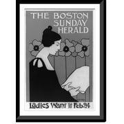Historic Framed Print, The Boston Sunday Herald - Ladies want it, 17-7/8" x 21-7/8"