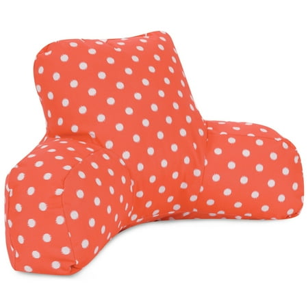 Majestic Home Goods Indoor Outdoor Orange Ikat Dot Reading Pillow with Arms