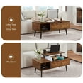 thumbnail image 3 of LWVITH 39" Wood Coffee Table for Living Room with Lifting Top, Lift Top Coffee Table with Storage, Small Coffee Table with Hidden Compartment & Shelf, Living Room Table Furniture,, 3 of 9