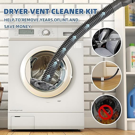 for Dy*son Gen5/V15/V12/V8/V11/V10/V7 Dryer Vent Cleaning Kit with Extended Hose, Crevice Tool & Brush Attachments for Lint Removal, Flexible Reach, Cordless Vacuum Accessory